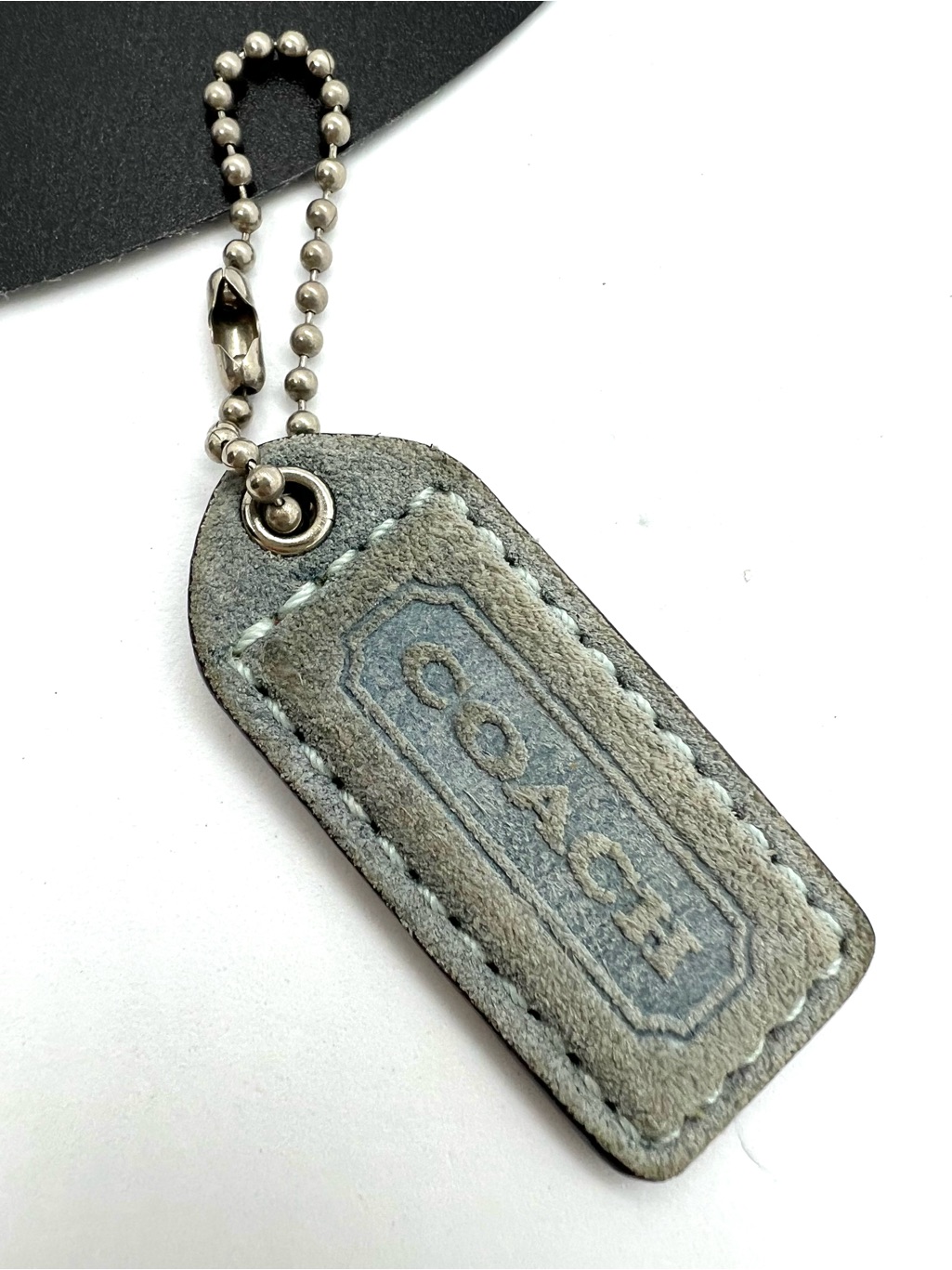 Authentic Coach Slate Blue Gray Snake Leather Hang Tag Replacement Charm